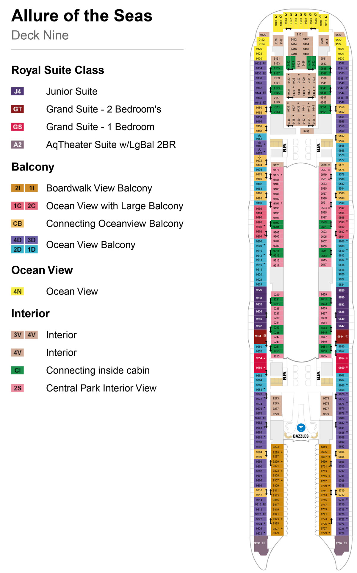 Allure of the Seas Deck 9