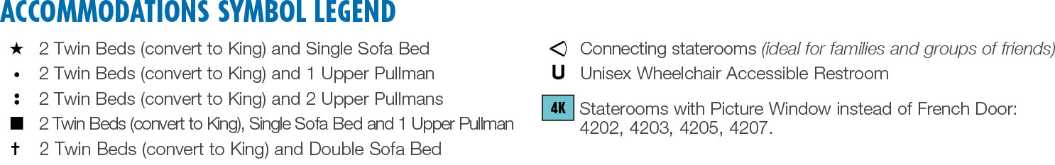 Carnival Miracle Deck Plan Symbols