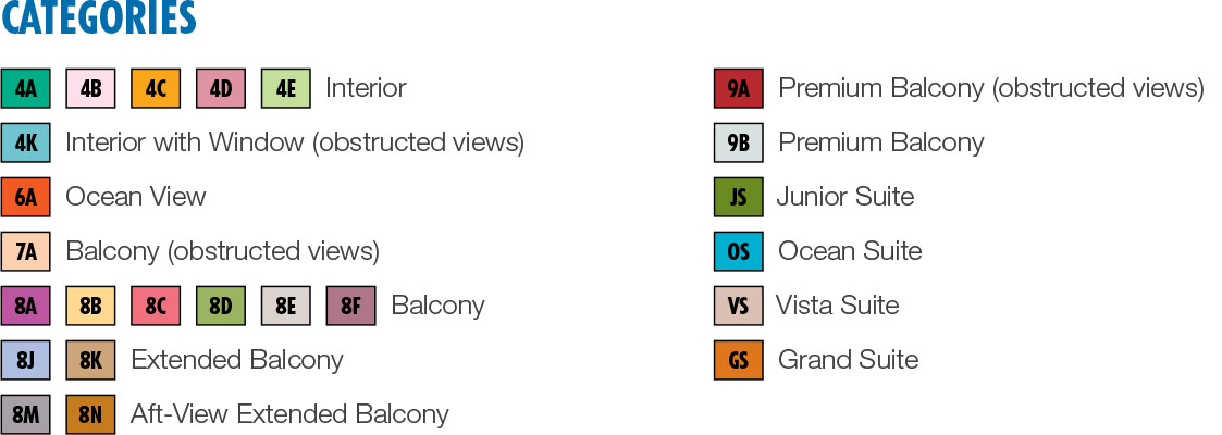 Carnival Miracle Deck Plan Symbols