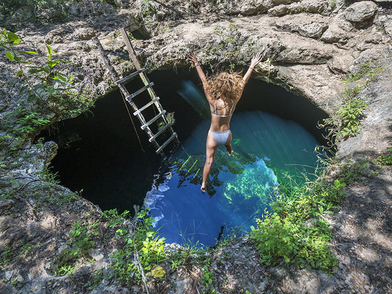 Jumping into a Cenote Jumping into a Cenote