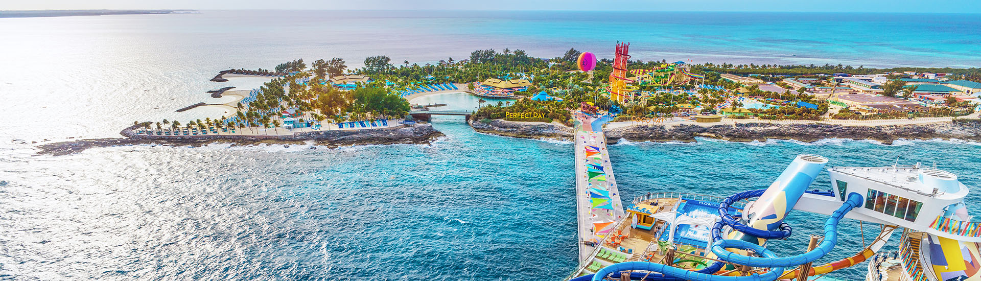 Perfect Day at CocoCay Aerial with Ship Docked