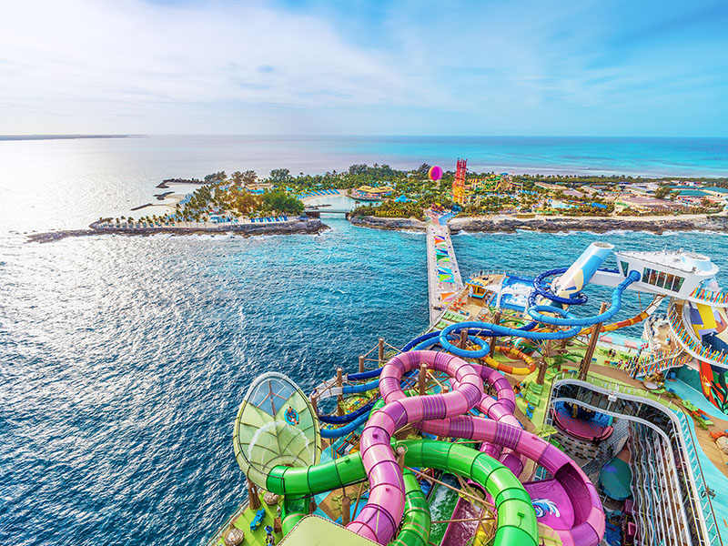 Perfect Day at CocoCay Aerial with Ship Docked