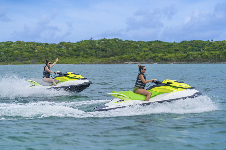 Riding Jet Skis at Half Moon Cay