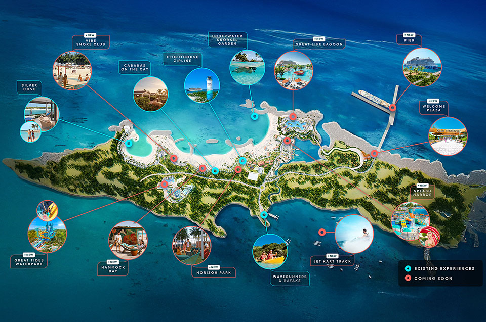 Great Stirrup Cay Map of New Experiences