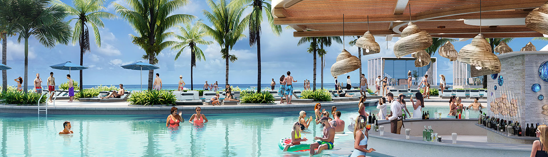 Great Stirrup Cay Swim-up Bar Rendering