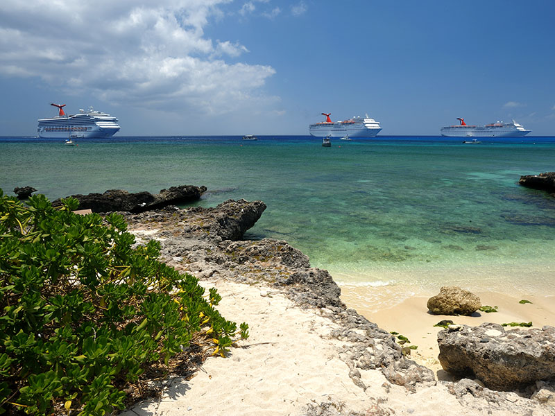 Ships Anchored Off Grand Cayman