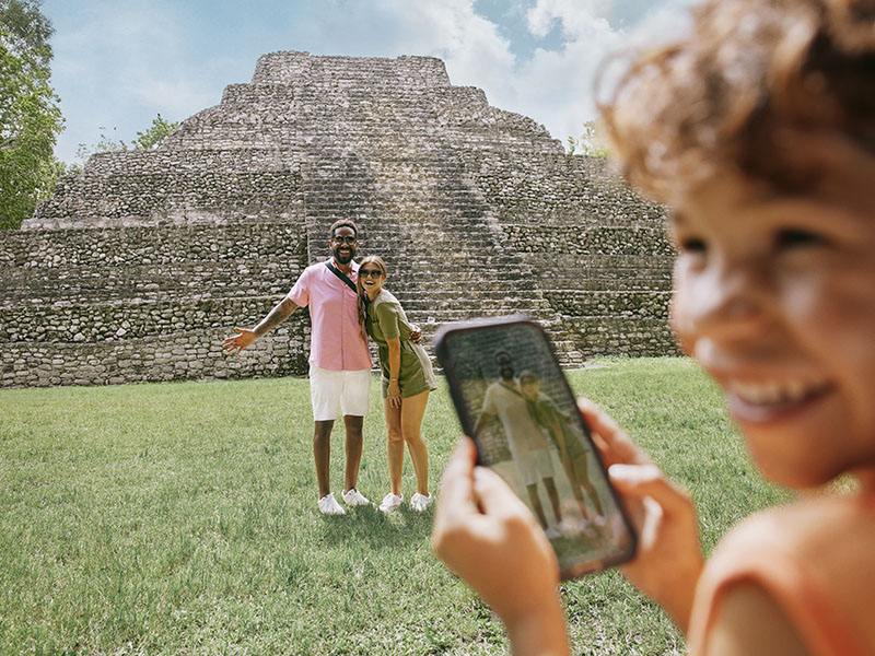 Taking Photo at Mayan Ruin Taking Photo at Mayan Ruin
