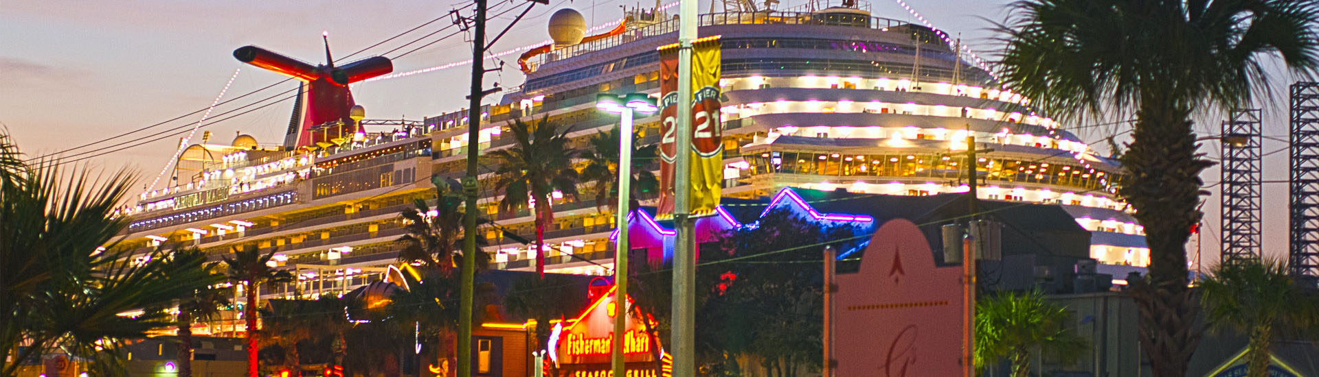 Carnival Cruise Ship Docked at Night Carnival Cruise Ship Docked at Night
