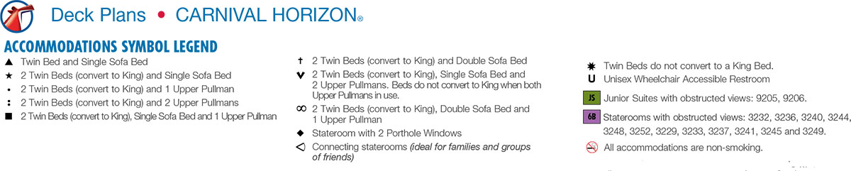 Carnival Horizon Deck Plan Symbols