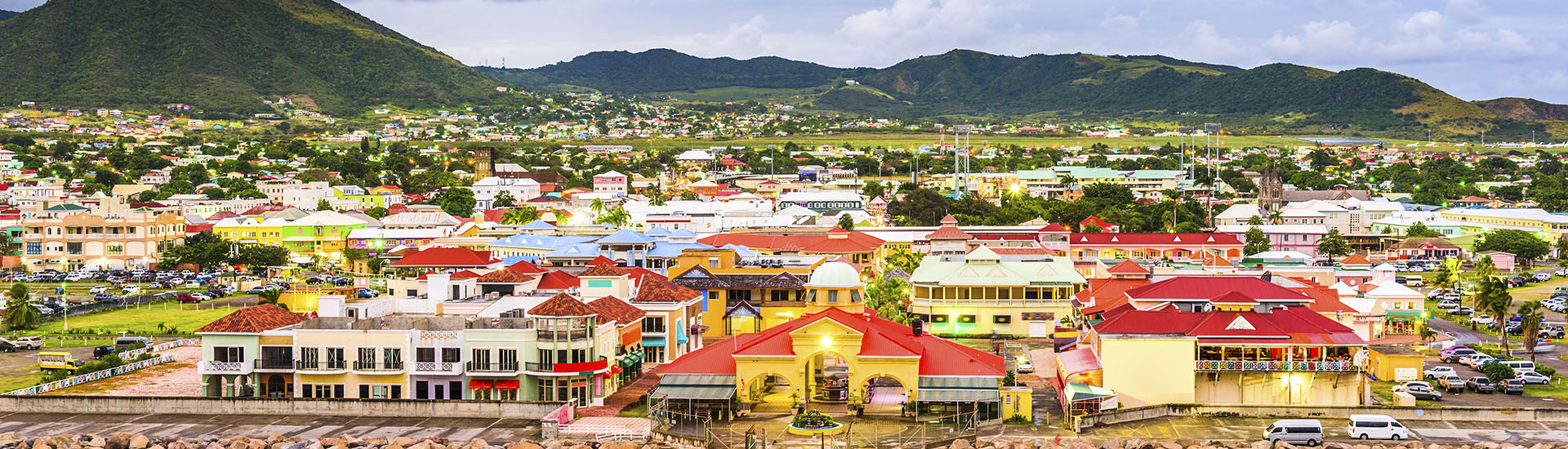 Basseterre, St Kitts and Nevis town skyline at the port Basseterre, St Kitts and Nevis town skyline at the port