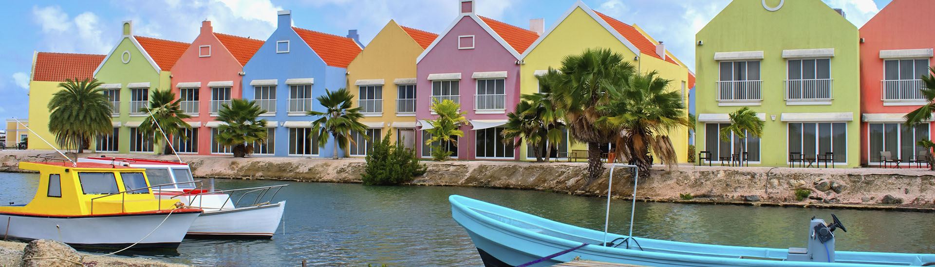 Colorful Homes and Boats in Kralendijk, Bonaire