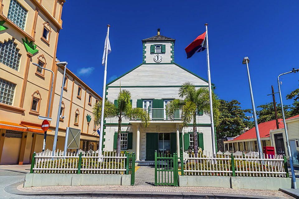 Courthouse in Downtown Philipsburg, St. Maarten
