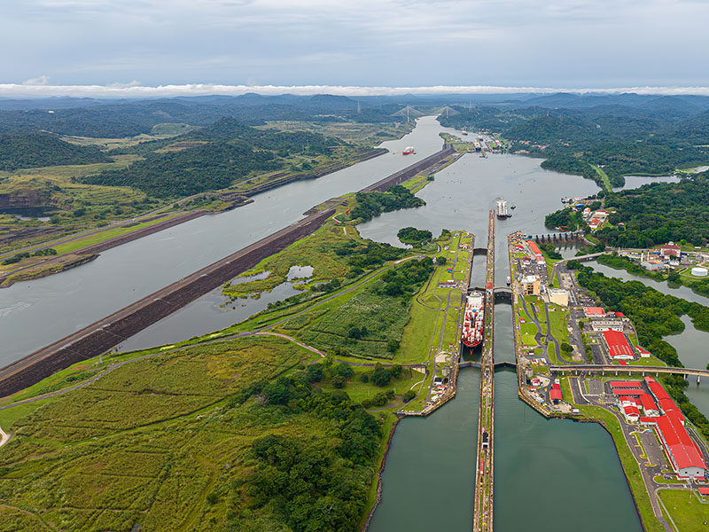 Ships in Panama Canal Zone Ships in Panama Canal Zone