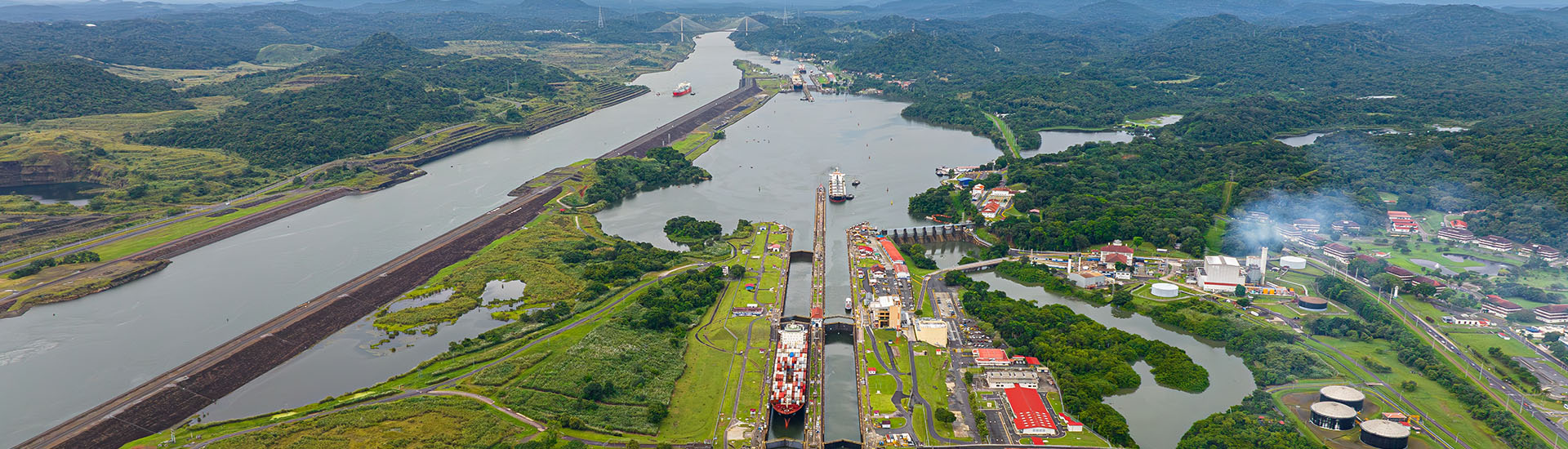 Ships in Panama Canal Zone Ships in Panama Canal Zone