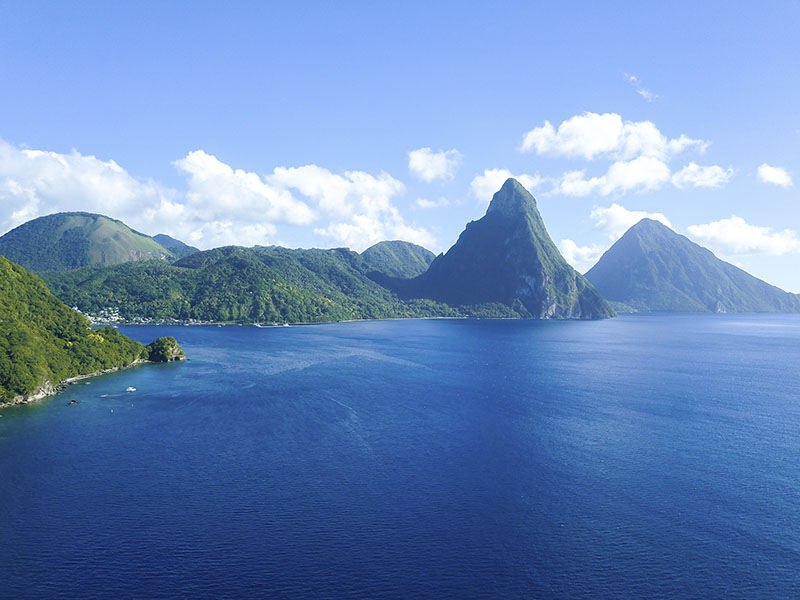 The Pitons Volcanic Plugs on St. Lucia
